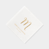 Einfaches, elegantes Monogramm-HochzeitGold Servietten Mit Folie (Rechts)