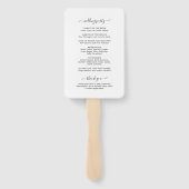 Einfaches, elegantes Monogramm-Hochzeitsprogramm Fächer (Rückseite)