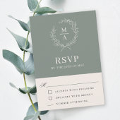 Einfaches, elegantes Monogramm im Tiefenbereich RSVP Karte