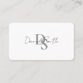 Einfaches Elegantes Monogramm Initial QR-Code Schw Visitenkarte (Vorderseite)