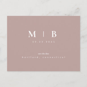 Einfaches, elegantes Monogramm Roségold Save-the-D Postkarte