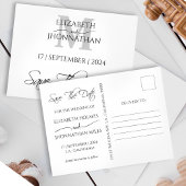 Einfaches elegantes Monogramm Save the Date Ankündigungspostkarte