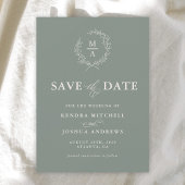 Einfaches, elegantes Monogramm Save the Date in De