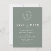 Einfaches, elegantes Monogramm Save the Date in De (Vorderseite)