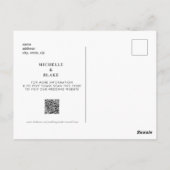 Einfaches Elegantes Monogramm Schwarz Save-the-Dat Postkarte (Rückseite)