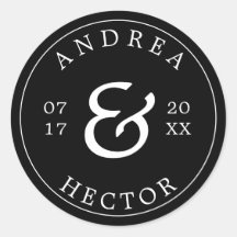 Einfaches elegantes Monogramm-Schwarz-weißer Umsch