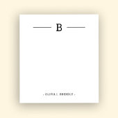 Einfaches, elegantes Monogramm-Schwarz-weißes Note Notizblock
