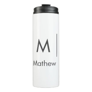 Einfaches elegantes Monogramm Trauzeuge Mann Linie Thermosbecher