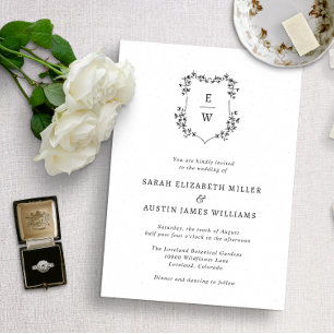 Einfaches Elegantes Monogramm zur Hochzeit Einladung