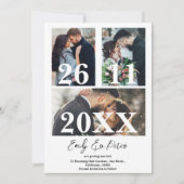 Einfaches, elegantes Multi-Foto-Hochzeit speichern Save The Date (Vorderseite)