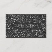 Einfaches, elegantes Musiknoten Visitenkarte (Vorderseite)