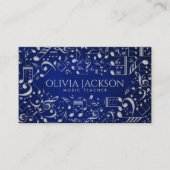 Einfaches, elegantes Musiknoten Visitenkarte (Vorderseite)