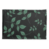 Einfaches, elegantes Muster für grüne Blätter| Kissenbezug (Rückseite-Links)