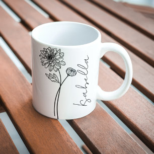 Einfaches Elegantes November-Geburtsblumen-Skript  Kaffeetasse