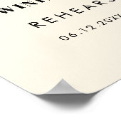 Einfaches, elegantes One Day Away Probe Dinner Poster (Ecke)