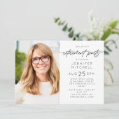 Einfaches elegantes Party-Foto Horizontal Einladung (Stehend Vorderseite)