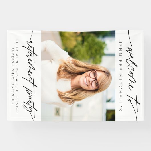 Einfaches elegantes Party Foto Willkommen Banner (Horizontal)