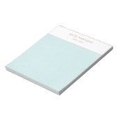 Einfaches elegantes Pastel Blue Leather Border Not Notizblock (Rotiert)
