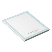 Einfaches elegantes Pastel Blue Leather Border Not Notizblock (angewinkelt)