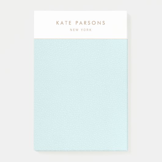 Einfaches elegantes Pastel Blue Leather Border Not Post-it Klebezettel (Vorderseite)