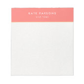 Einfaches elegantes Peach Coral Leather Notepad Notizblock (Vorderseite)