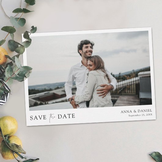 Einfaches elegantes Personalisiertes Foto Save the Date