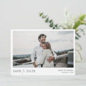 Einfaches elegantes Personalisiertes Foto Save the Save The Date (Stehend Vorderseite)