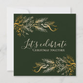 Einfaches Elegantes Personalisiertes Weihnachtsfes Einladung (Vorderseite)