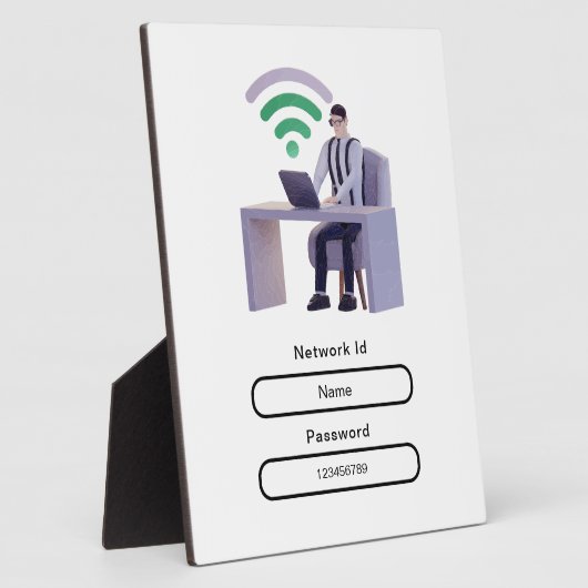 Einfaches elegantes Personalisiertes WLAN-Netzwerk Fotoplatte (Seite)