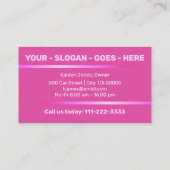 Einfaches elegantes Pink-Auto-Service-Auto Visitenkarte (Rückseite)