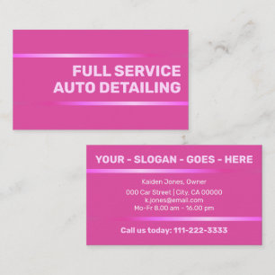 Einfaches elegantes Pink-Auto-Service-Auto Visitenkarte