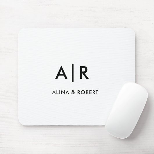 Einfaches Elegantes Professionelles Monogramm Mini Mousepad (Mit Mouse)