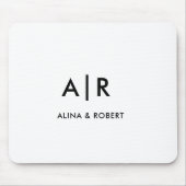 Einfaches Elegantes Professionelles Monogramm Mini Mousepad (Vorne)
