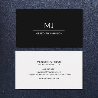 Einfaches Elegantes Professionelles Monogramm Mini Visitenkarte