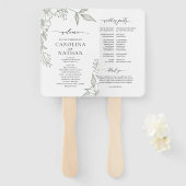 Einfaches elegantes Programm für grüne Hochzeiten Fächer (Vorne und Hinten)