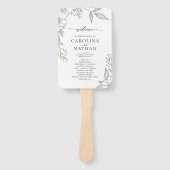 Einfaches elegantes Programm für grüne Hochzeiten Fächer (Vorderseite)