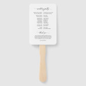 Einfaches elegantes Programm für grüne Hochzeiten Fächer (Rückseite)