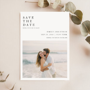 Einfaches elegantes QR-Foto für Hochzeiten Save The Date