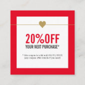 Einfaches elegantes Red White Beauty Salon Coupon (Vorderseite)