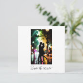 Einfaches elegantes Romantisches Foto Einladung (Stehend Vorderseite)