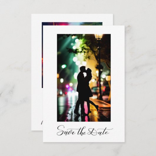 Einfaches elegantes Romantisches Foto Save The Date (Vorne/Hinten)