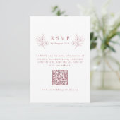 Einfaches elegantes Rosa Cherry Blossom QR Code Ho RSVP Karte (Stehend Vorderseite)