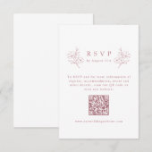 Einfaches elegantes Rosa Cherry Blossom QR Code Ho RSVP Karte (Vorne/Hinten)
