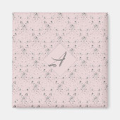 Einfaches, elegantes, rosa Glitzer-Muster Monogram Magnet (Vorne)