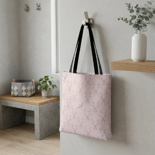 Einfaches, elegantes, rosa Glitzer-Muster Monogram Tasche