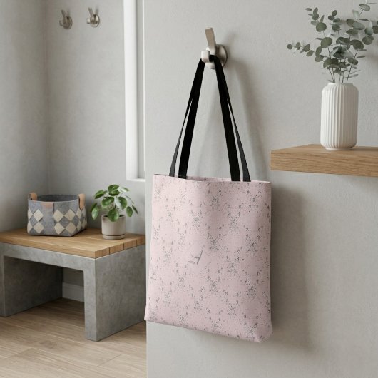 Einfaches, elegantes, rosa Glitzer-Muster Monogram Tasche
