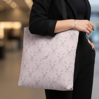 Einfaches, elegantes, rosa Glitzer-Muster Monogram Tasche