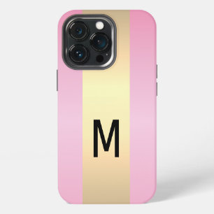 Einfaches Elegantes Rosa Gold Metallisches monogra iPhone 13 Pro Hülle