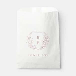 Einfaches elegantes rosa Kirschblossom Monogramm-W Geschenktütchen
