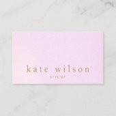 Einfaches elegantes rosa Leather Beauty Salon Visitenkarte (Vorderseite)
